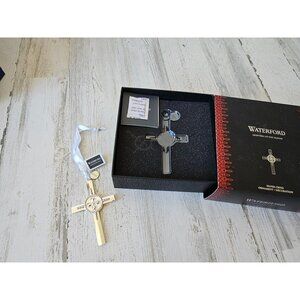 Waterford lighting up season silver Cross ornament new RARE 40032350 Xmas religi